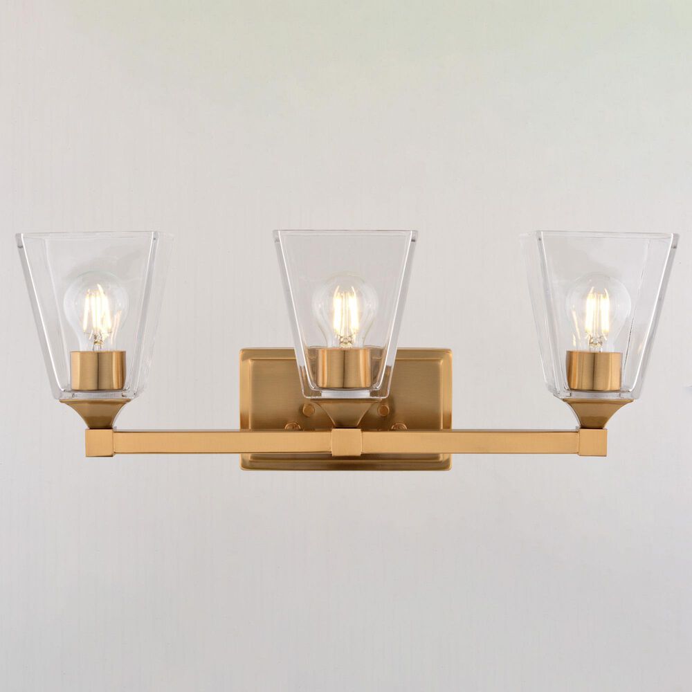 Vaxcel Wallingford 3-Light Bathroom Vanity in Modern Gold, , large