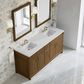 James Martin Bellshire 72" Double Bathroom Vanity in Honey Oak with 3 cm Lime Delight Silestone Top and Rectangular Sinks, , large