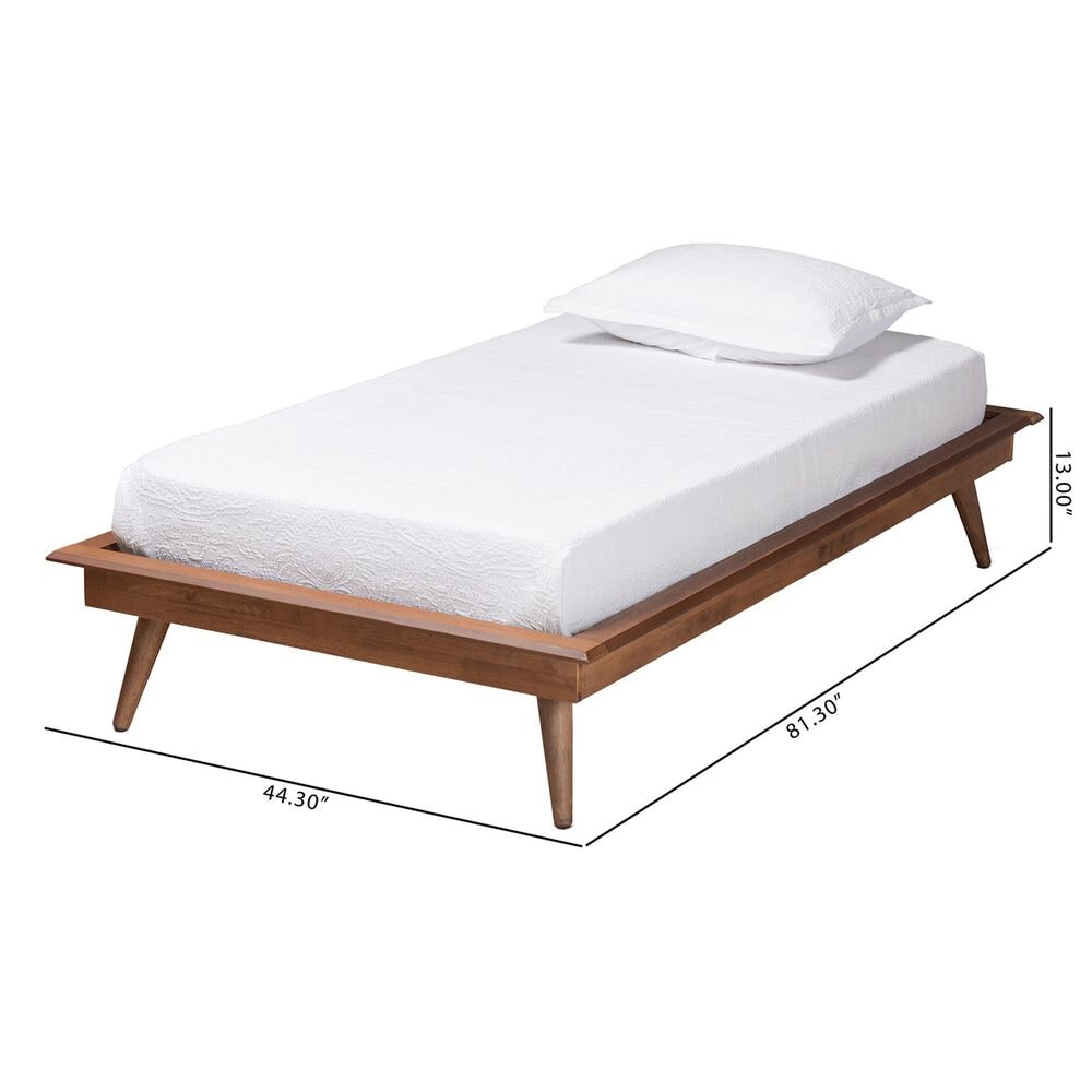 Baxton Studio Karine Twin Platform Bed Frame in Walnut Brown, , large