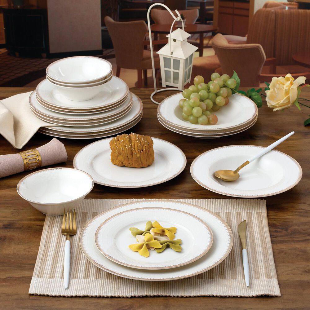 Gifts Plus Amanda 20-Piece Dinnerware Set in Gold, , large