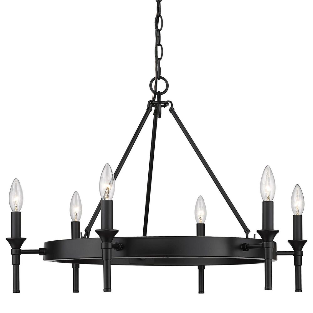 Golden Lighting Edinburgh 6-Light Chandelier in Matte Black, , large