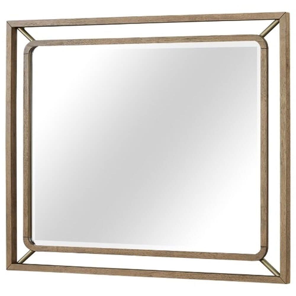 Sterling Timber Elure Wood and Metal Dresser Mirror in Latte, , large