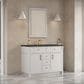James Martin Bellshire 48" Single Bathroom Vanity in Bright White with 3 cm Parisien Bleu Silestone Top and Rectangular Sink, , large