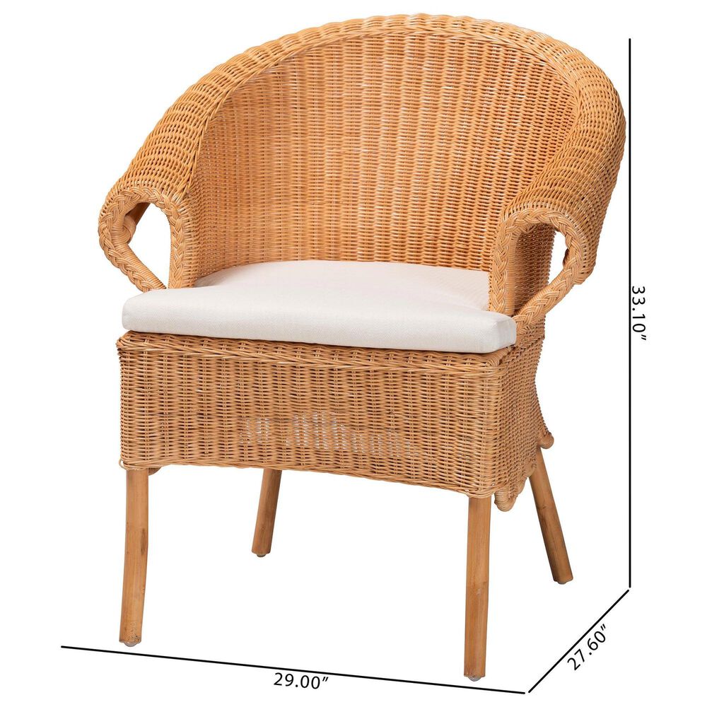 Baxton Studio Tamara Arm Chair in Light Honey, , large