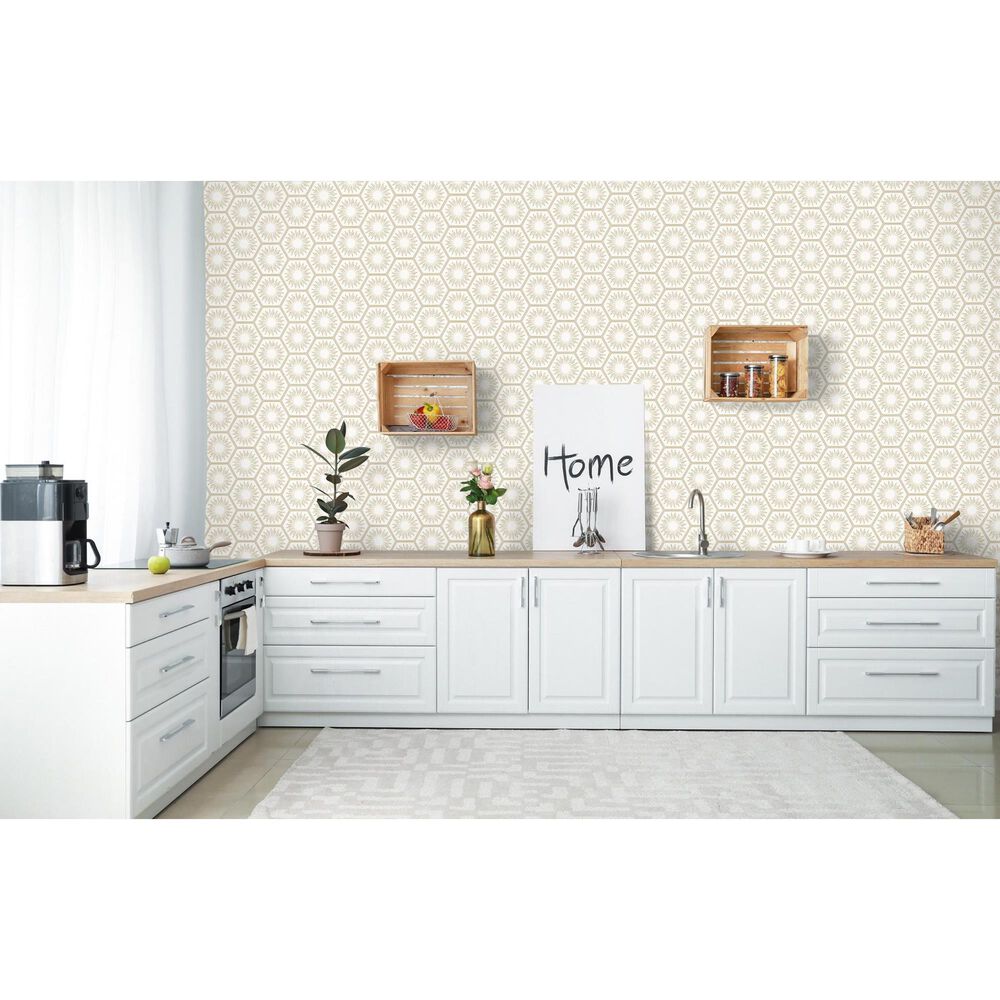 Tempaper Hello Sunshine 198&quot; x 20.5&quot; Peel and Stick Wallpaper in Sunset Gold, , large