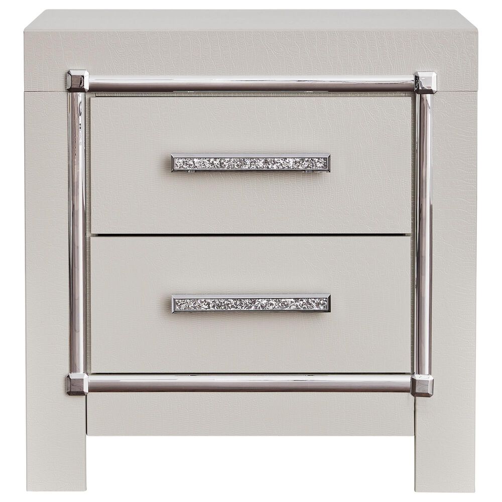 Ashley Zyniden 2-Drawer Nightstand in Silver, , large