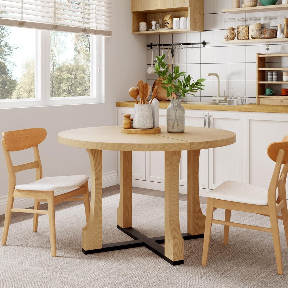 Hearth and Haven Dining Table in Natural Ash - Table Only, , large