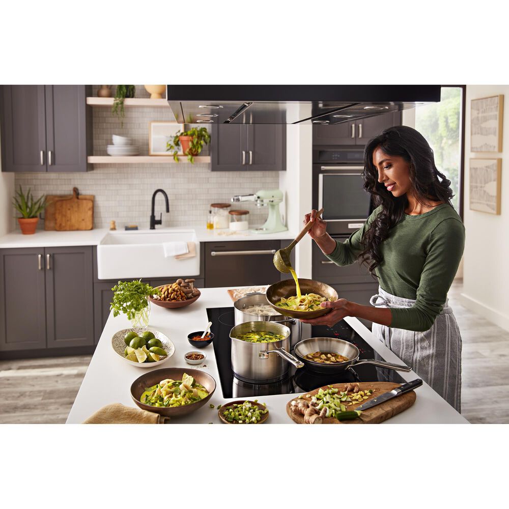 KitchenAid 30&quot; Built-In Electric Induction Cooktop in Black, , large