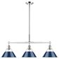 Golden Lighting Orwell 3-Light Linear Pendant with Matte Navy Shade in Chrome, , large