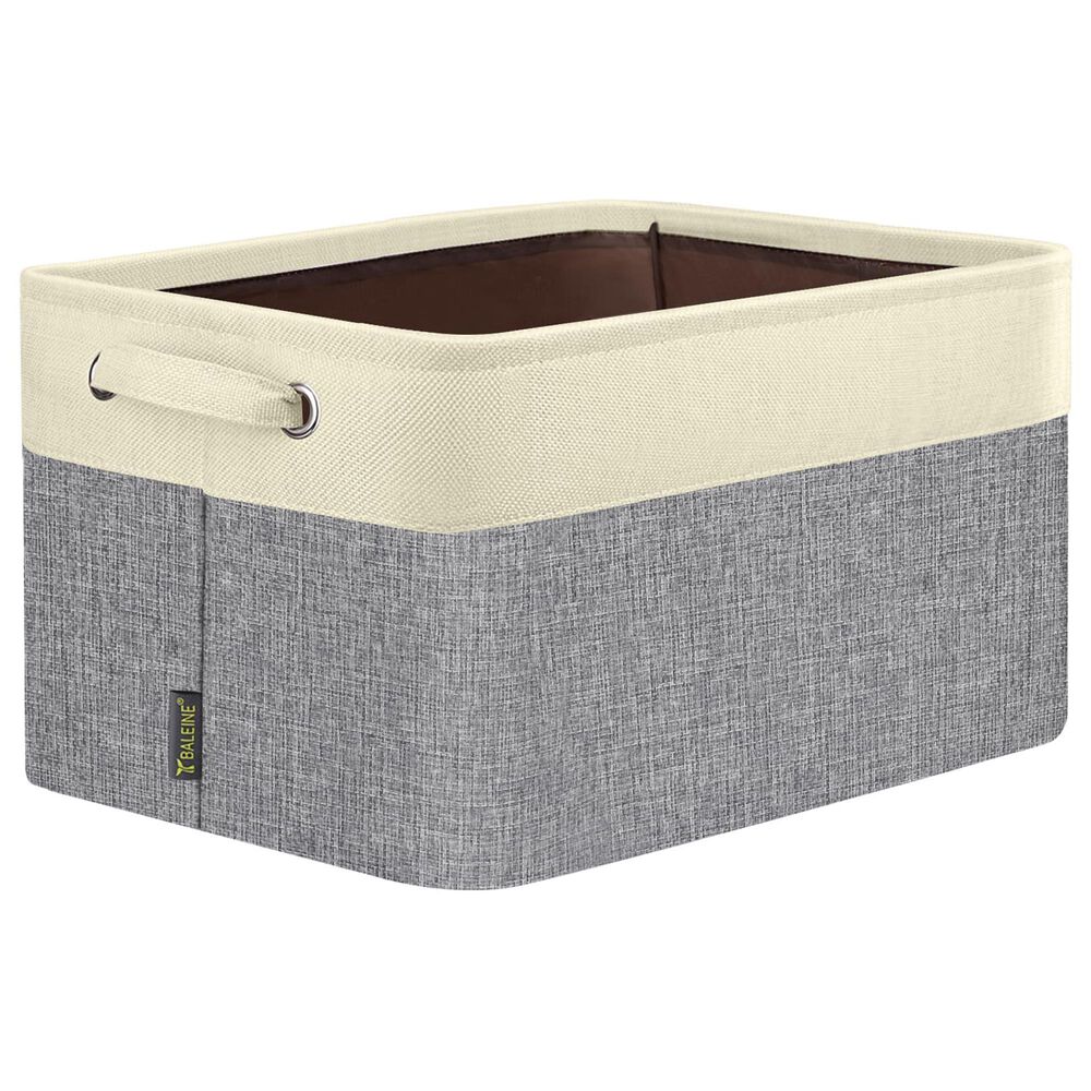HOMLUX Small Fabric Closet Storage Bin in Grey, , large