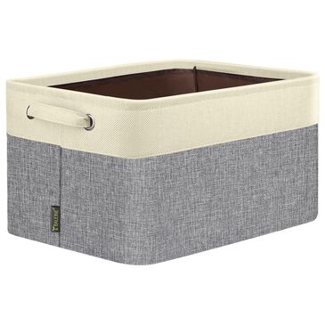 HOMLUX Small Fabric Closet Storage Bin in Grey, , large