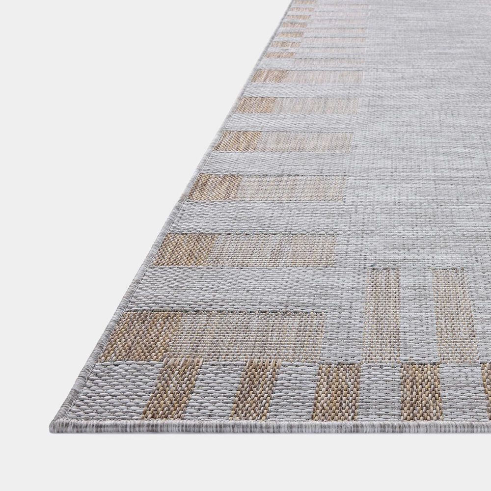 Amber Lewis x Loloi Topanga Silver and Natural 6&#39;7&quot; x 9&#39;4&quot; Indoor/Outdoor Area Rug, , large