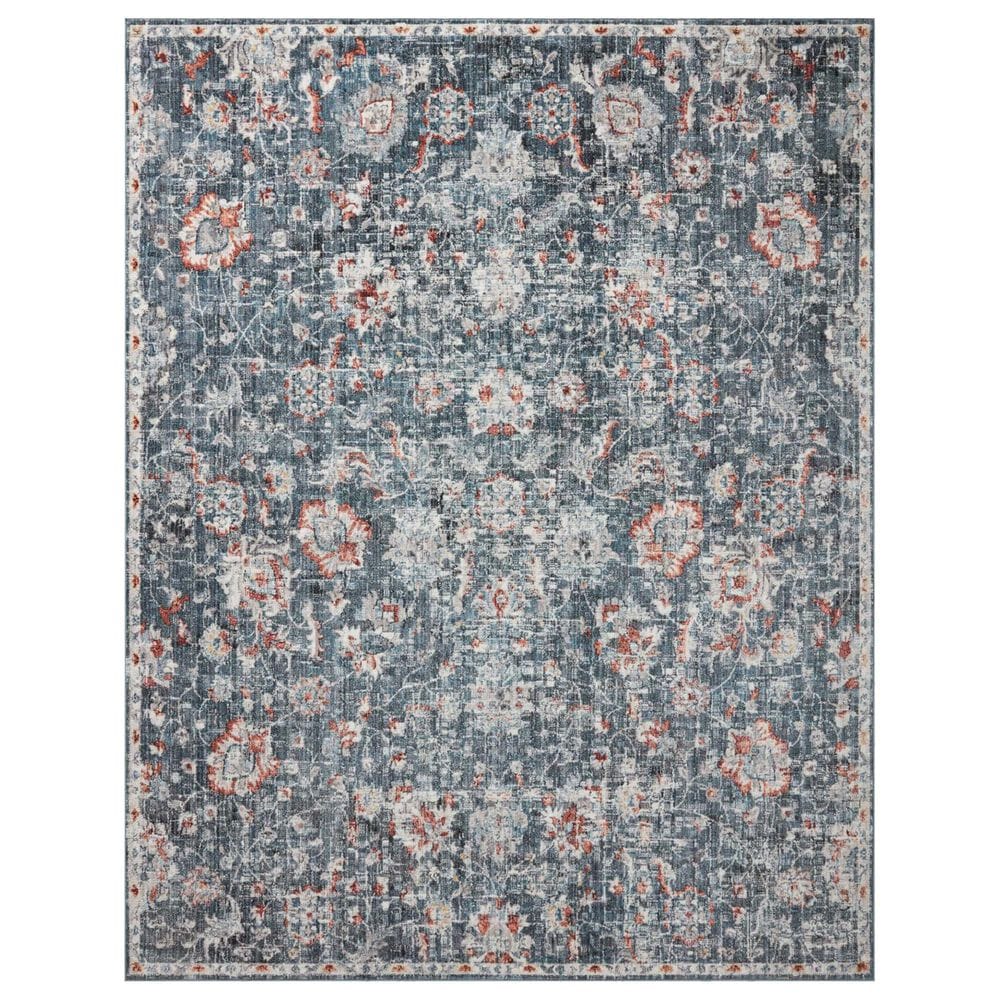 Loloi II Cassandra 2"6" x 4" Blue and Rust Area Rug, , large