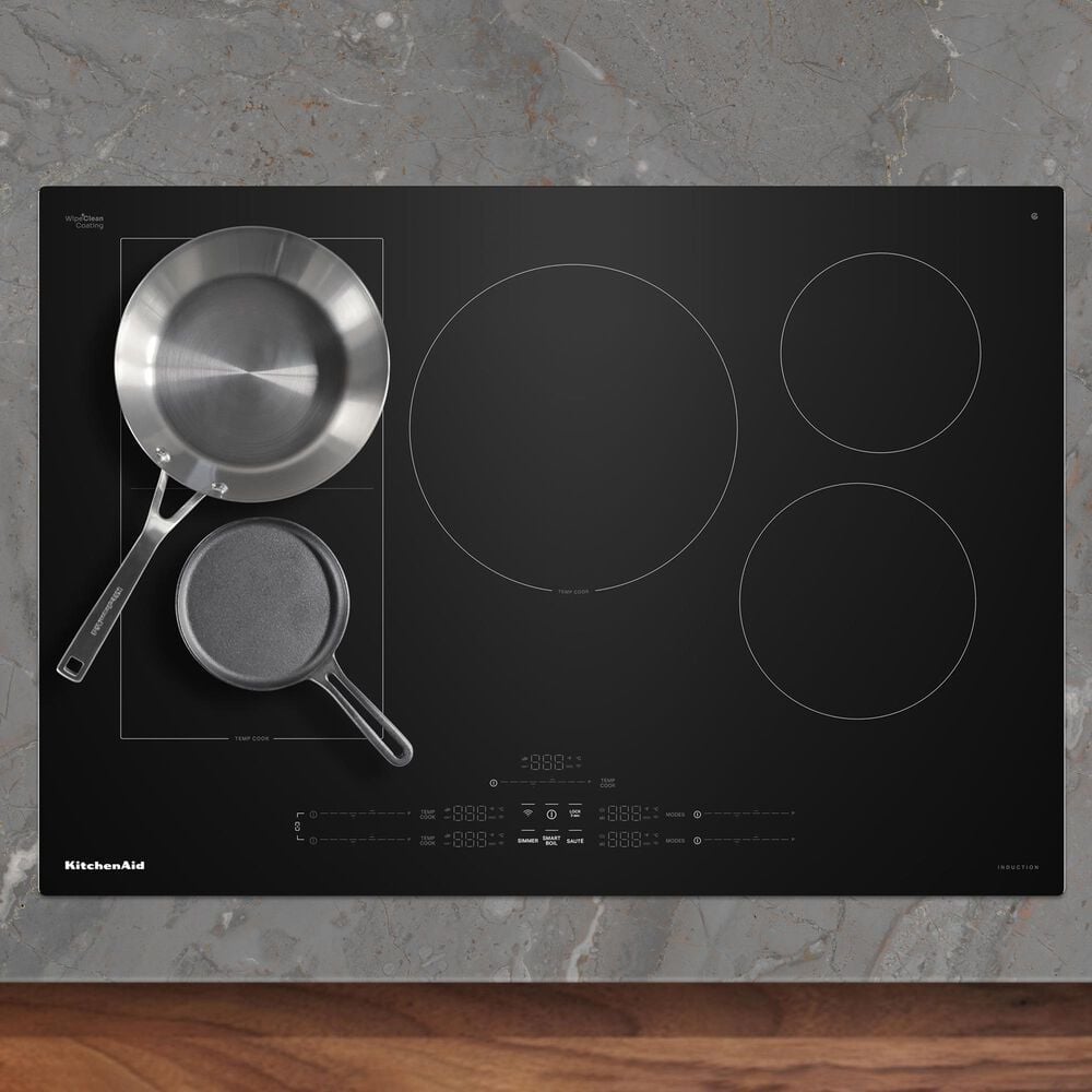 KitchenAid 30&quot; Induction Cooktop with 5 Cooking Zones in Black, , large