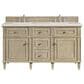 James Martin Vanities Lorelai 60" Double Vanity in Whitewashed Oak with 3 cm Lime Delight Quartz Top, , large