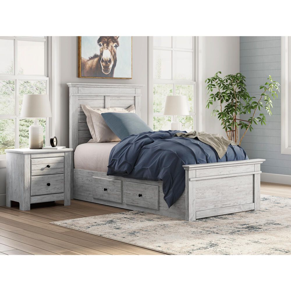 Ashley Makidern Twin Storage Bed with Four Drawers in Whitewash, , large