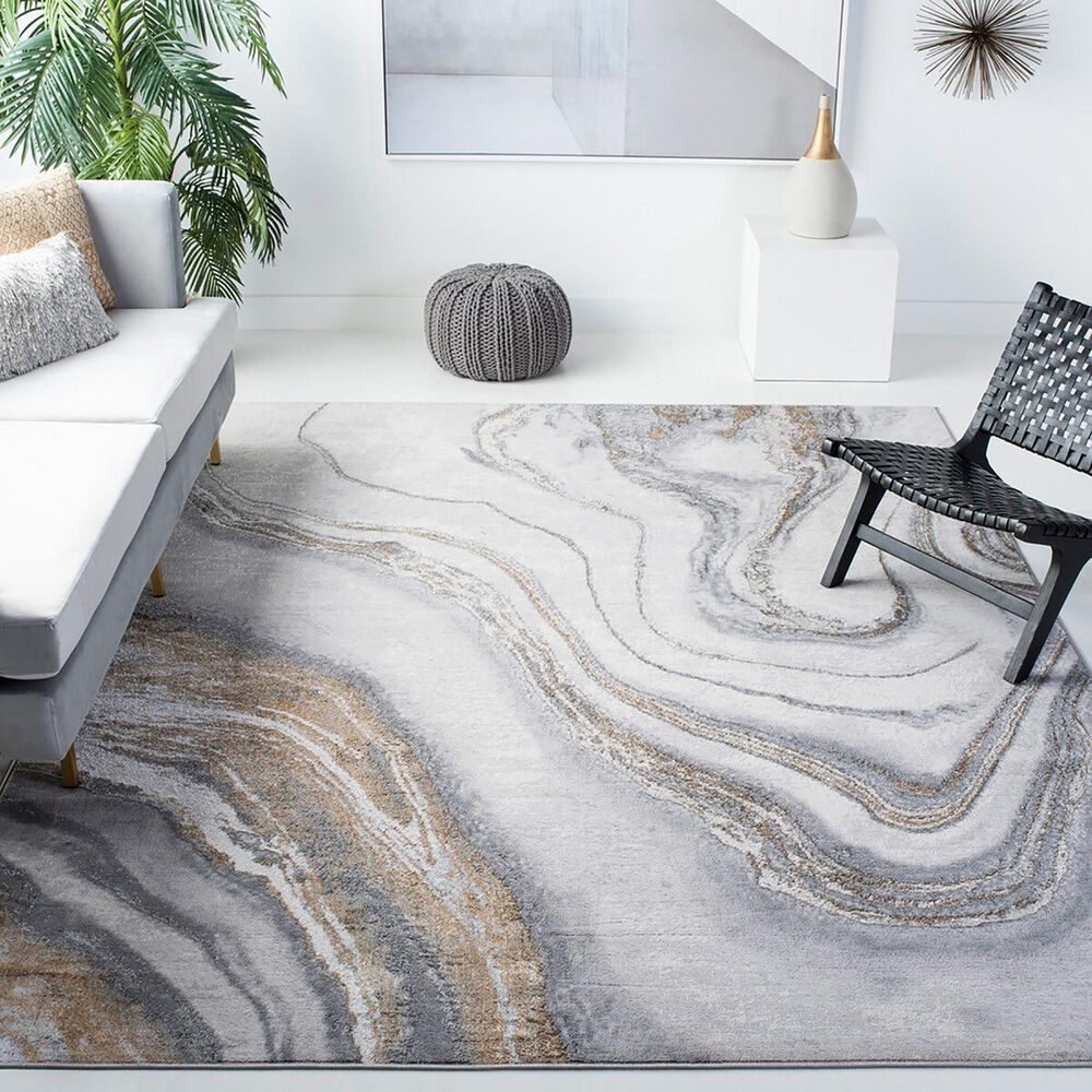 Safavieh Orchard  ORC637  8&#39; x 10&#39; Grey and Gold Area Rug, , large