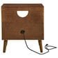 Hearth and Haven Nightstand with Charging Station USB Ports and Outlet Hole in Walnut Brown, , large