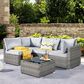 HOMLUX 5-Piece Patio Conversation Set with Grey Wicker in Gray, , large