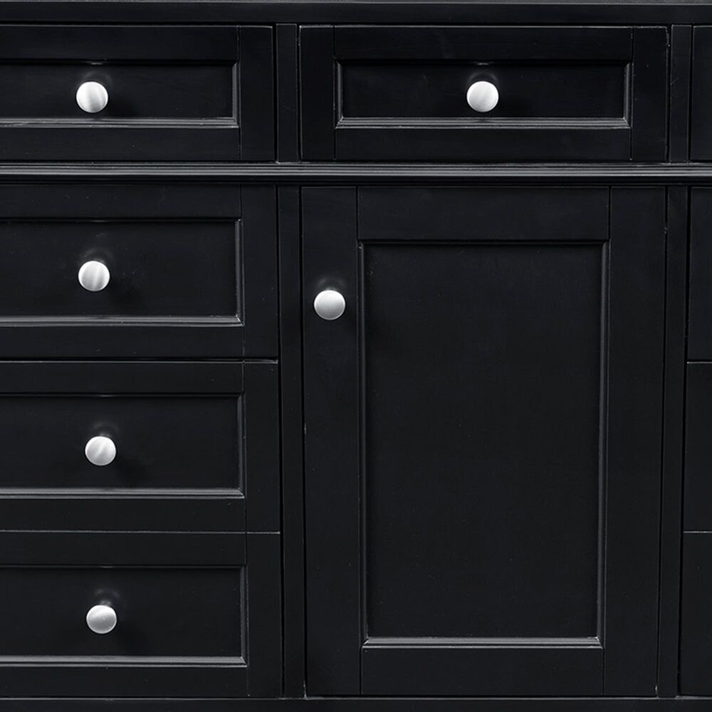 James Martin Vanities Brittany 48&quot; Single Bathroom Vanity in Black Onyx with 3 cm Victorian Silver Quartz Top and Rectangular Sink, , large