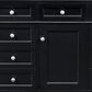 James Martin Vanities Brittany 48" Single Bathroom Vanity in Black Onyx with 3 cm Victorian Silver Quartz Top and Rectangular Sink, , large