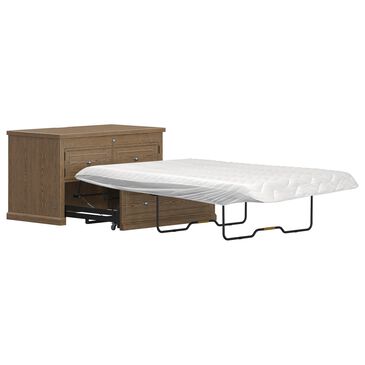 Richlands Furniture Soren Wood Twin 2 Door Desk Dream Console with Mattress and Cover in Light Oak, , large