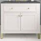 James Martin Vanities Chicago 36" Single Bathroom Vanity in Glossy White with 3 cm Parisien Bleu Quartz Top and Rectangular Sink, , large