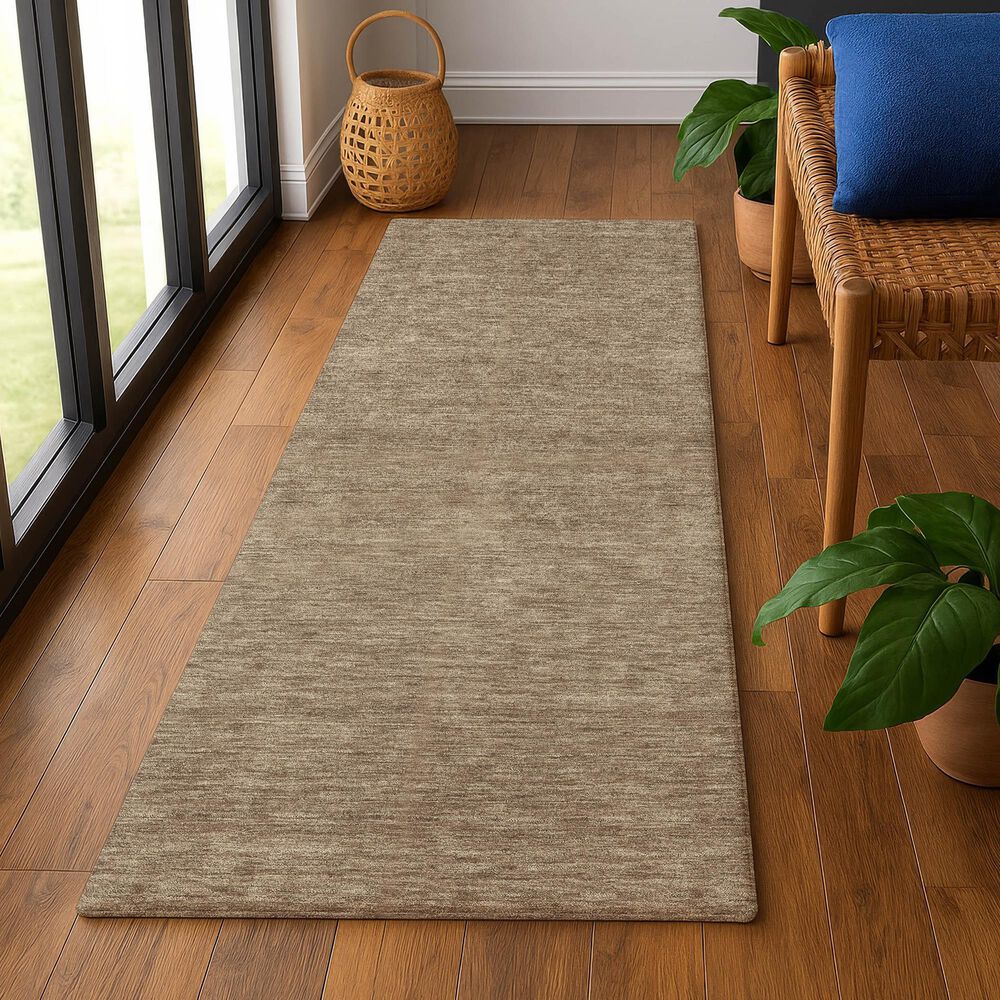 Dalyn Rug Company Soft Essentials Solid Mocha 2'3" x 7'6" Runner, , large