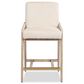 Jennifer Taylor Home Arizona 25.5" Counter Stool with Creme White Cushion in Natural Light Brown, , large