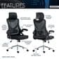 Rta Products Llc Essential Ergonomic Office Chair with Headrest and Lumbar Support in Black, , large