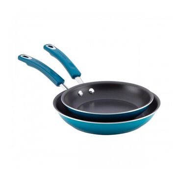 Rachael Ray 2 Pack Hard Enamel Open Skillets in Marine Blue, , large