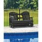 Ashley Hyland Wave Patio Glider Loveseat in Black, , large