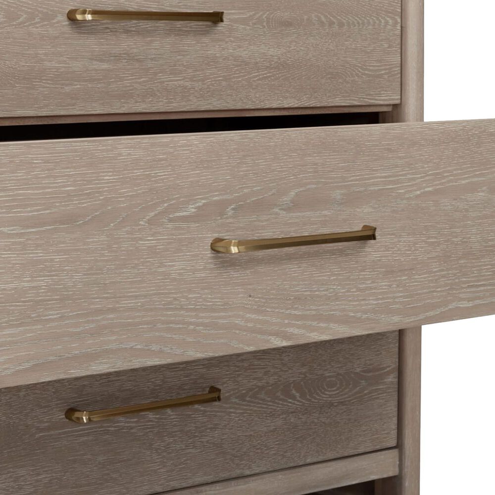 Urban Home Gardenia 5-Drawer Oak Wood Chest in Chai, , large