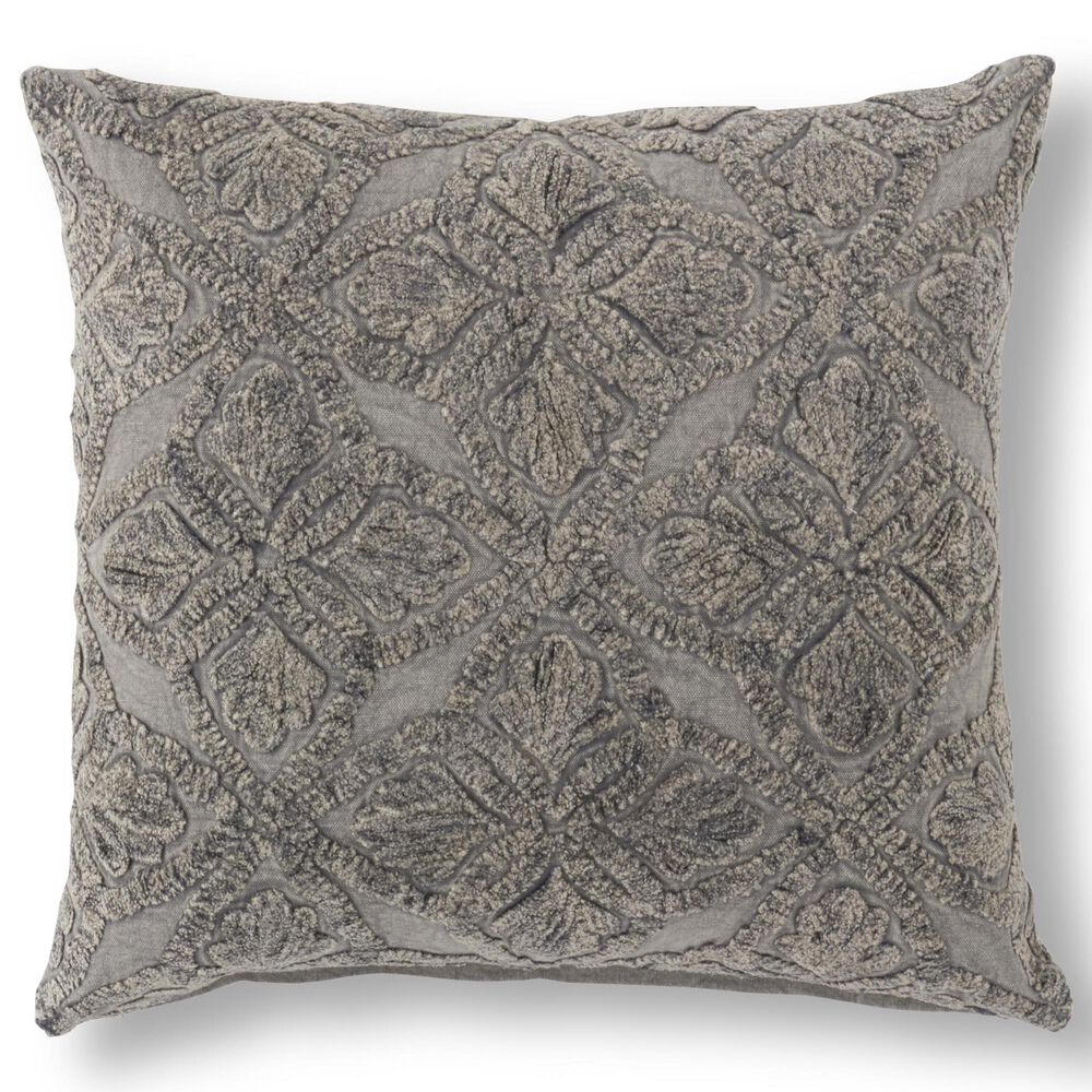 K & K Interiors 20" Square Throw Pillow in Gray, , large