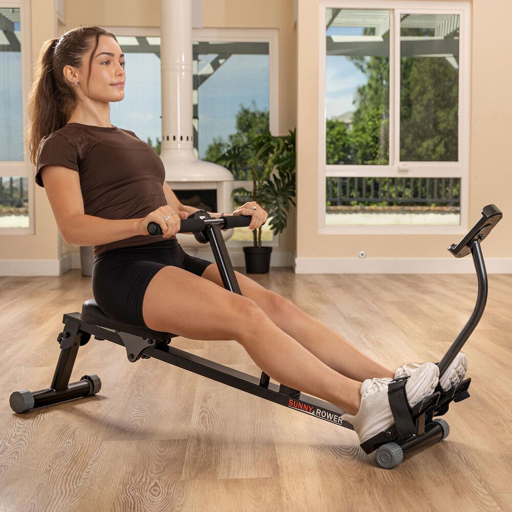 Sunny Health &amp; Fitness Smart Adjustable Rower in Black, , large