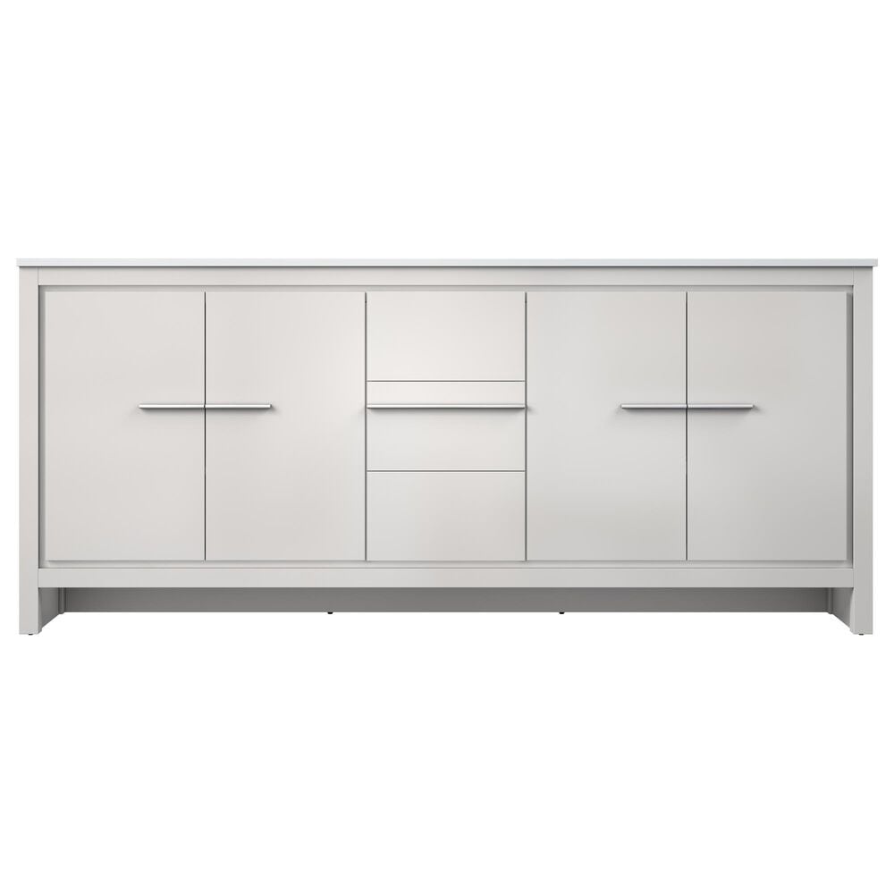 Lexora Home Lafarre 80&quot; Double Bathroom Vanity in White with 2 cm White Cultured Marble Top and Rectangular Sinks, , large