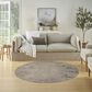 Nourison Rustic Textures Grey and Beige 5"3" Round Area Rug, , large