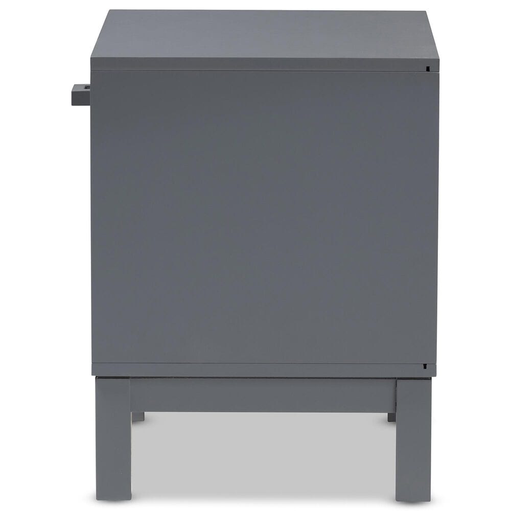 Baxton Studio Deirdre 1-Drawer Nightstand in Grey, , large