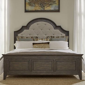 Belle Furnishings Paradise Valley Queen Upholstered Panel Bed in Saddle Brown, , large