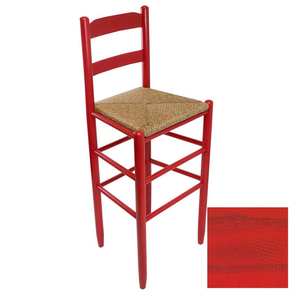 Lakeside Beach Mountain Ladderback Barstool in Woodleaf Red, , large