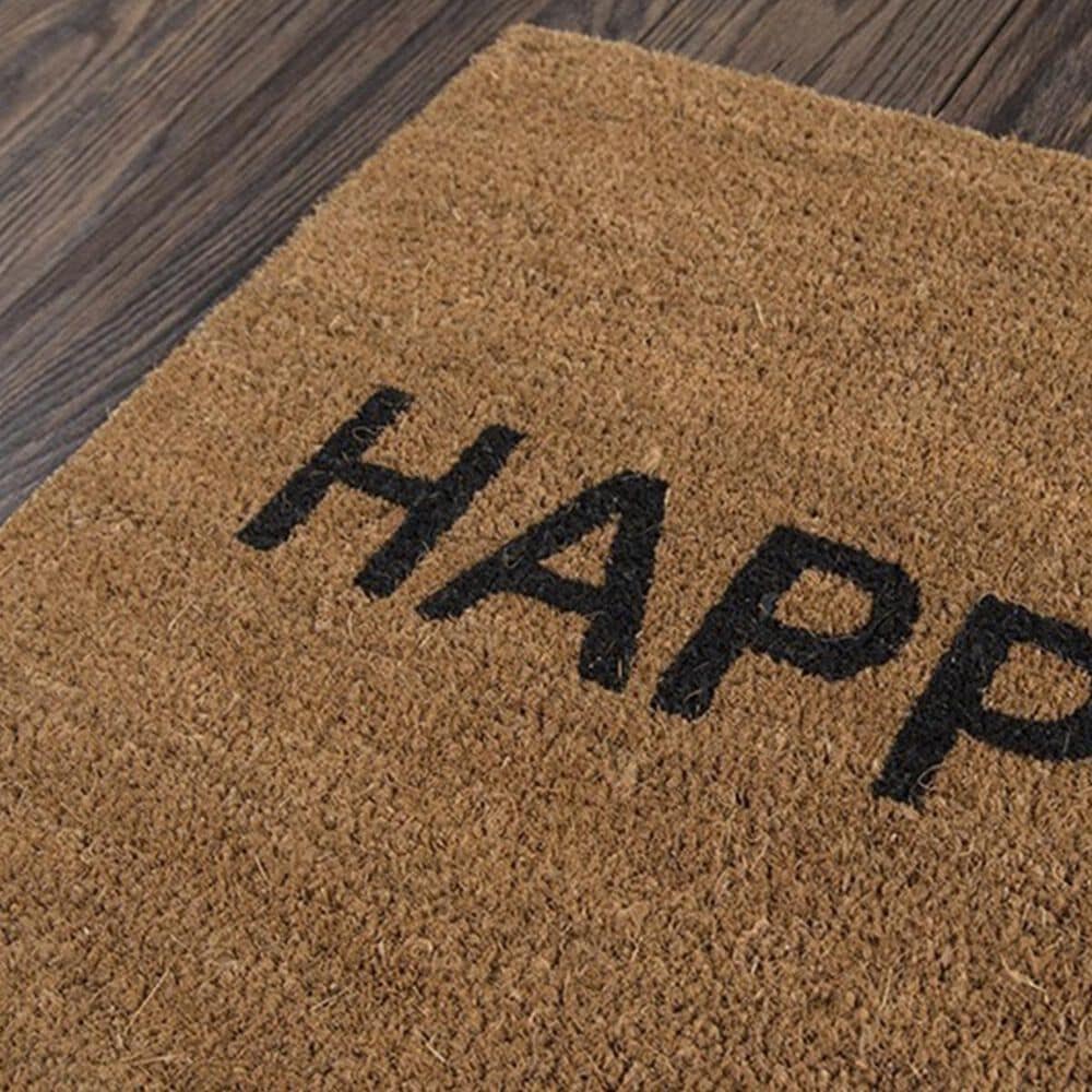 Novogratz Aloha Happy ALO-7 1&#39;6&quot; x 2&#39;6&quot; Natural Door Mat, , large