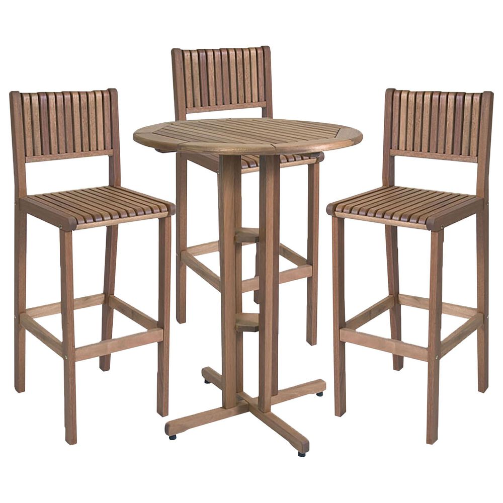 International Home Miami Ibiza Eucalyptus 4-Piece Patio Bar Set, , large