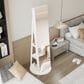 GigaCloud Swivel Jewelry Cabinet with Full Length Mirror and Locking Mechanism in White, , large
