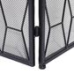 Maple and Jade Geometric Foldable Three Panel Fireplace Screen with Mesh Netting in Matte Black, , large