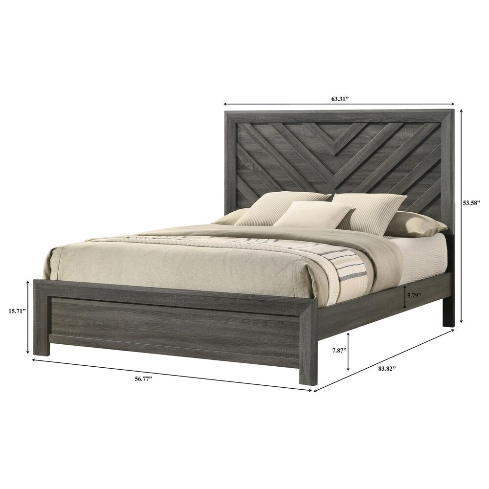 Crown Mark Valor Queen Panel Bed in Grey, , large