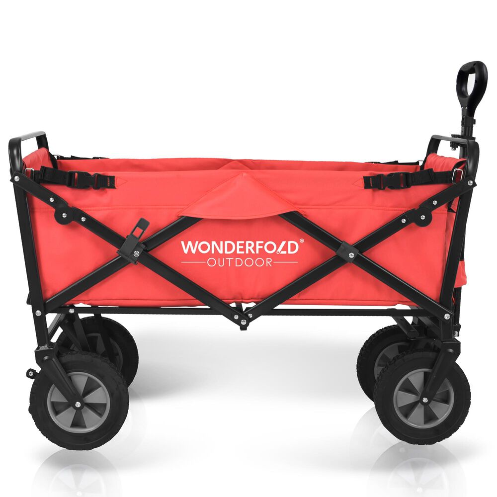 Wonderfold Utility Folding Wagon with Stand in Red, , large