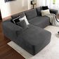 HOMLUX 104" Cloud Sectional Couch Upholstered Modular Sofa with Left L-Shape Chaise, Corduroy Fabric in Gray, , large