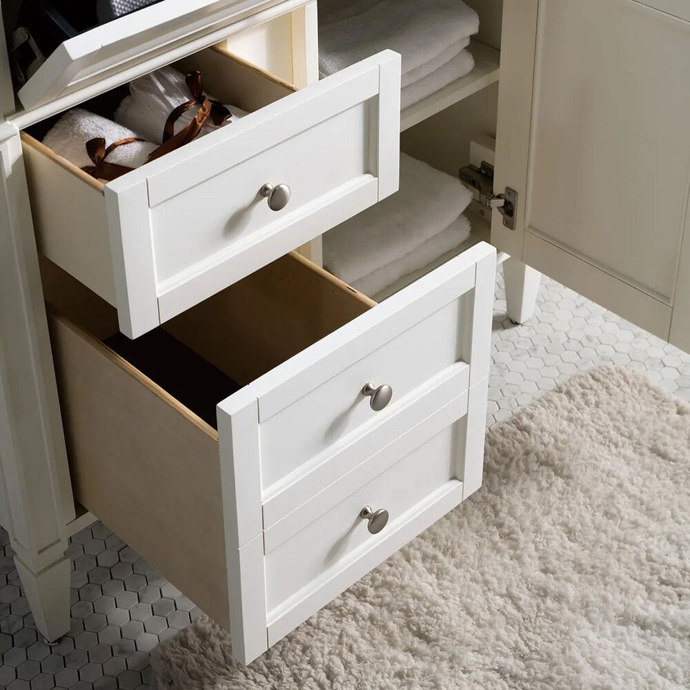 James Martin Vanities Brittany 36&quot; Single Bathroom Vanity in Bright White with 3 cm Arctic Fall Solid Surface Top and Rectangle Sink, , large