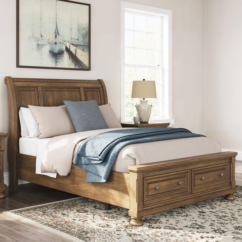 Ashley Feddinger Queen Storage Sleigh Bed in Chestnut Brown, , large