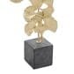 Maple and Jade Handmade Floral Decorative Sculpture in Satin Gold and Dark Gray, , large